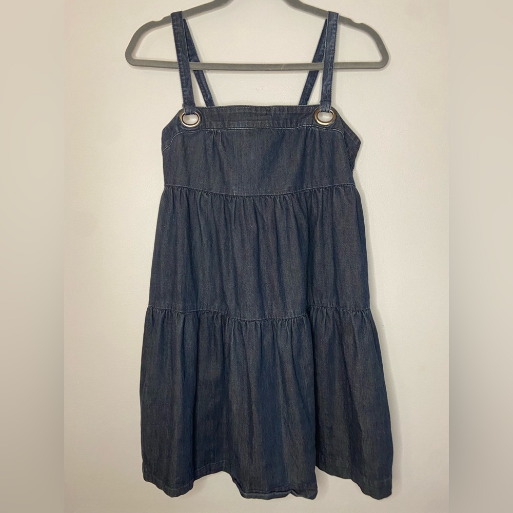 7 For All Man Kind Denim Ruffle Dress Size S